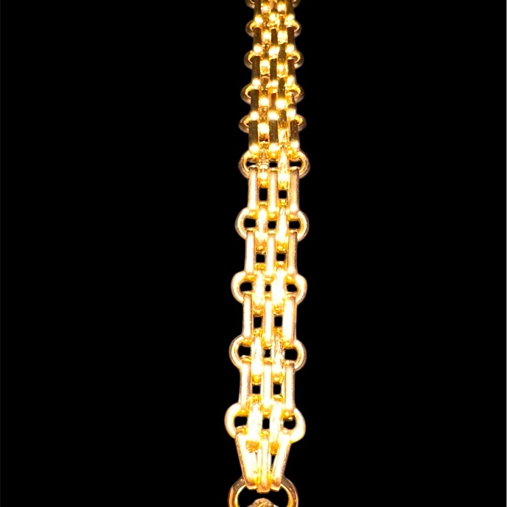 Gold Bag Thick Chain With Textured Design - Picture 3 of 3